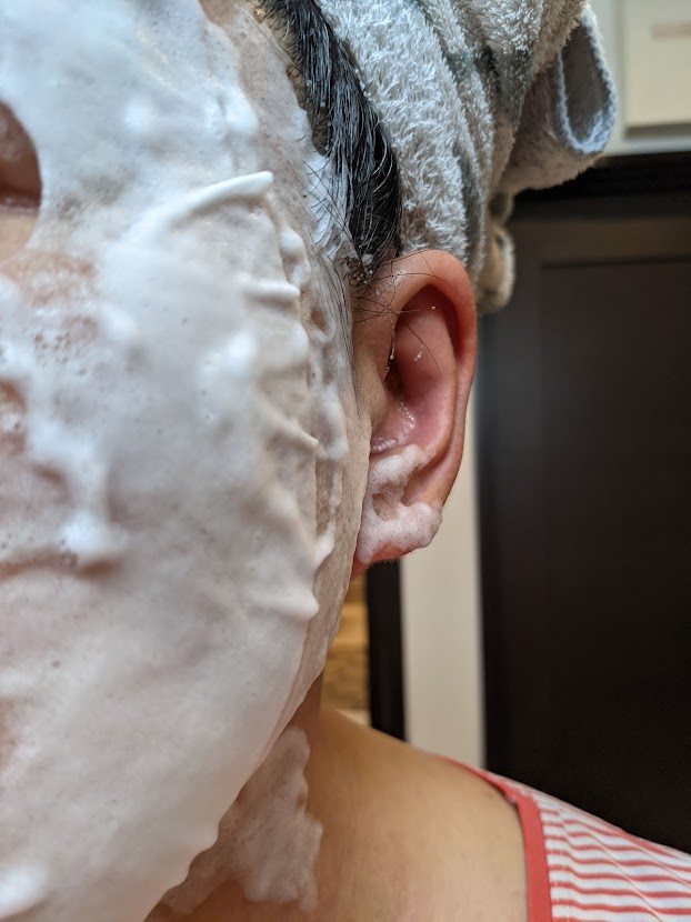 シートマスクを張ってすぐ